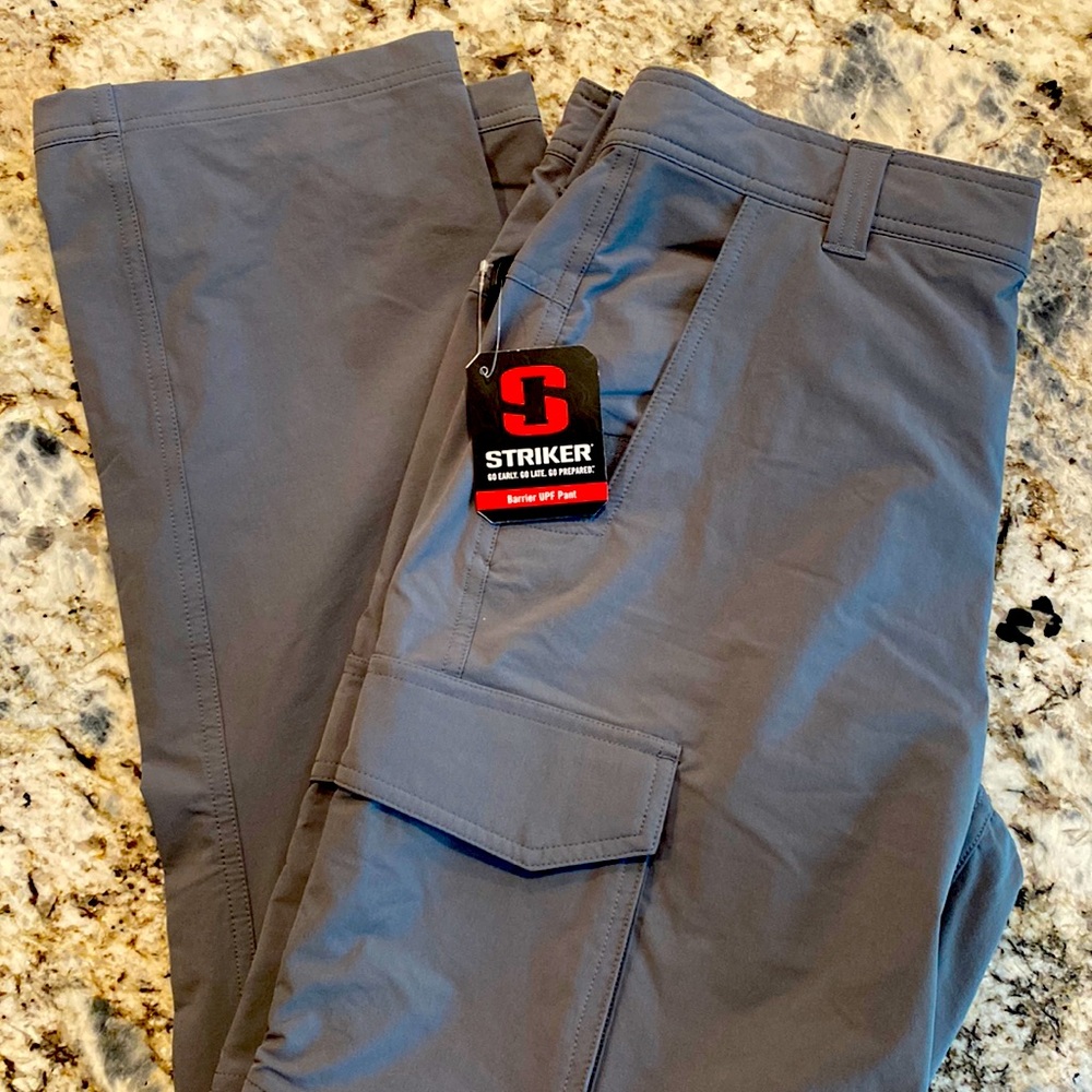 NEW Striker men’s zip off hiking fishing cargo pocket pants UPF sun protection